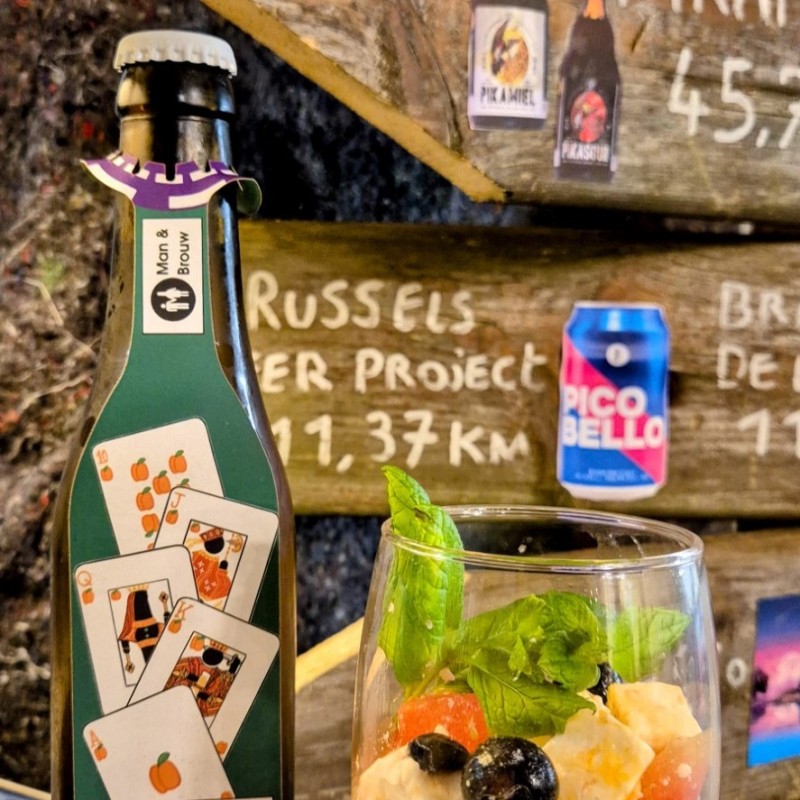 Beerpairing 1 Hapje met feta, watermeloen, blauwe bes, verse munt en olijfolie - All-in Al - Streekbierenweekend Zaventem 